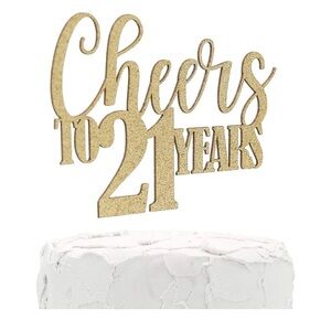 Cake Topper “Cheers to 21 Years” by Nanasuko